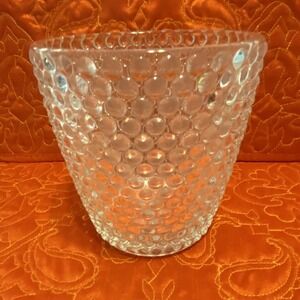 VTG Hobb Nail Glass Vase Candy Dish Charming Clear Thick MCM Retro Timeless Gift